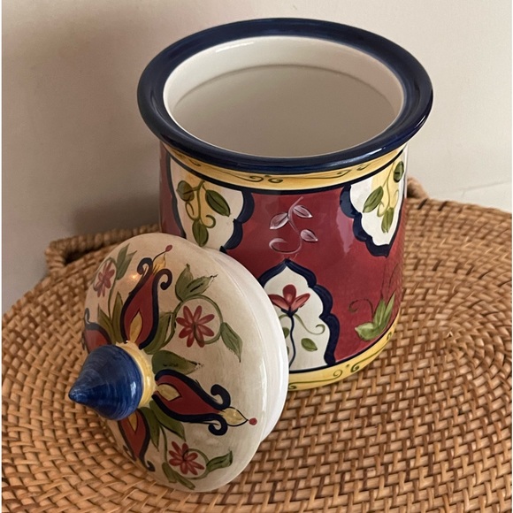 Pier 1 Vintage Hand Painted πππππππ‘π Earthenware Jar - Picture 6 of 8